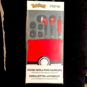 Pokémon/ iHome earbuds and pouch